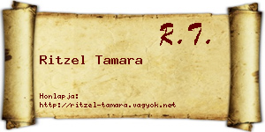 Ritzel Tamara névjegykártya